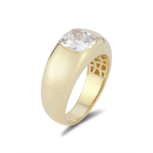 SPHERA MILANO 14K Goldplated Sterling Silver & Cubic Zirconia Dome Ring