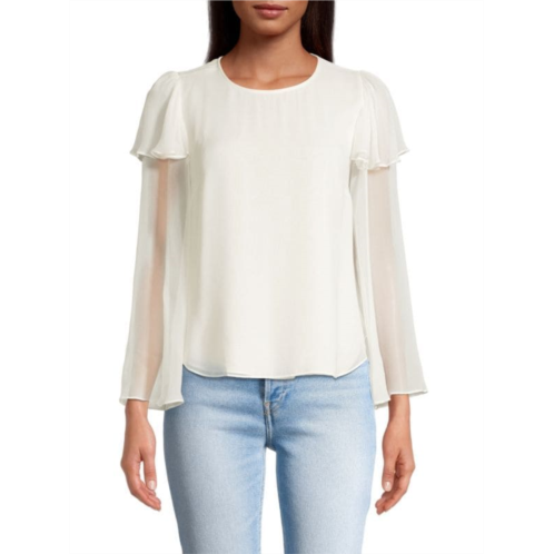 Rebecca Taylor Ruffled Silk Chiffon Blouse