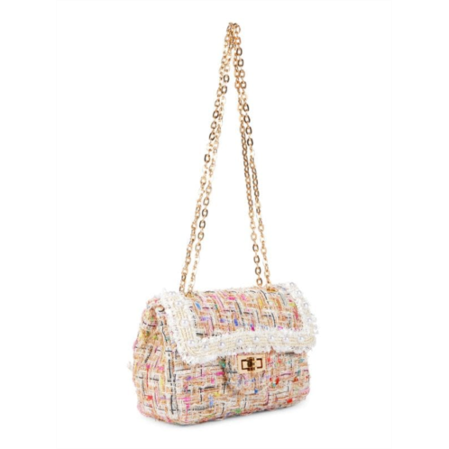 Tiny treats by ZOMI GEMS Girls Tweed & Faux Pearl Shoulder Bag