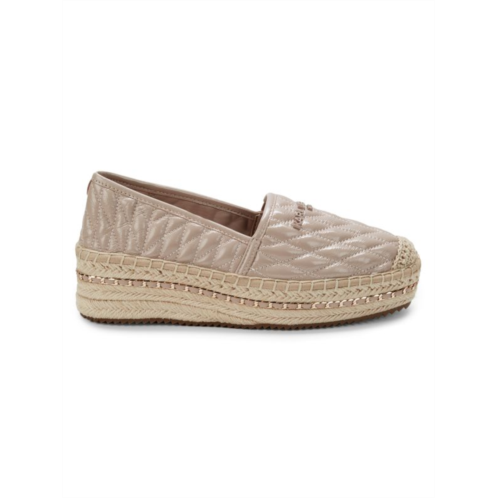 Karl Lagerfeld Paris Desta Quilted Platform Espadrilles