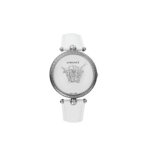 Versace 39MM Stainless Steel & Croc Embossed Leather Strap Watch