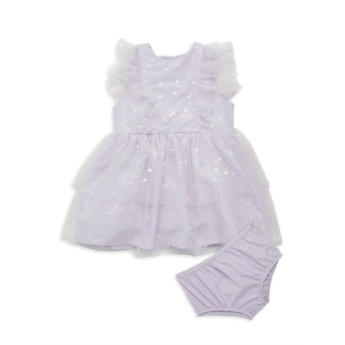 Pippa & Julie Baby Girls 2-Piece Foil Print Dress & Brief Set