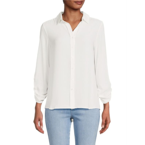 T Tahari Ruched Sleeve Shirt