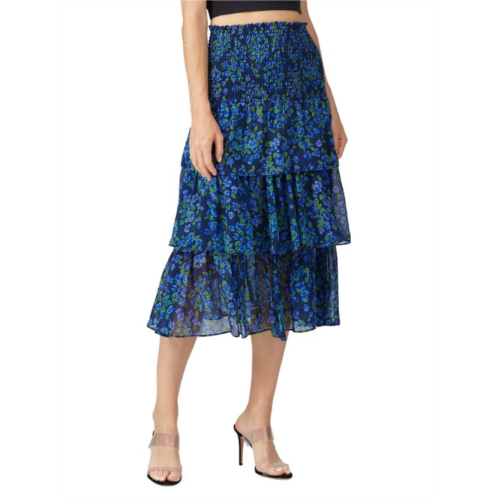 The Kooples ?Floral Silk Midi Skirt