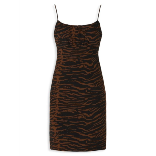 Staud Bell Zebra Print Bodycon Dress