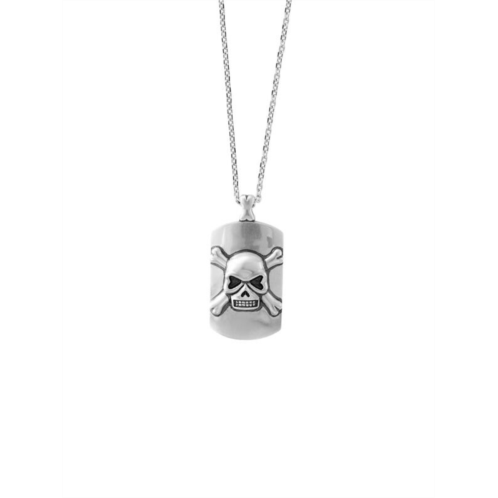 Effy Sterling Silver Skull Dog Tag Pendant Necklace