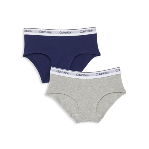 Calvin Klein Girls 2-Pack Logo Hipster Briefs