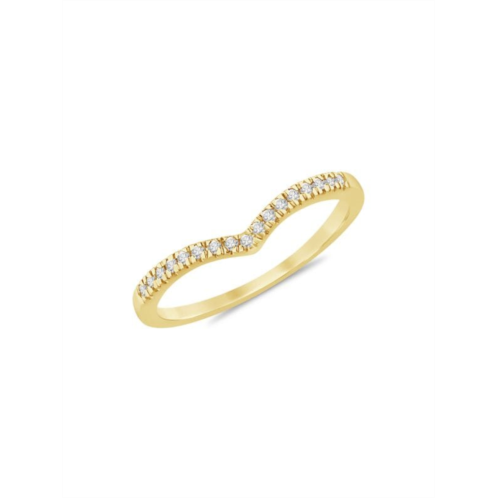 Saks Fifth Avenue ?14K Yellow Gold & 0.1 TCW Diamond Chevron Band Ring