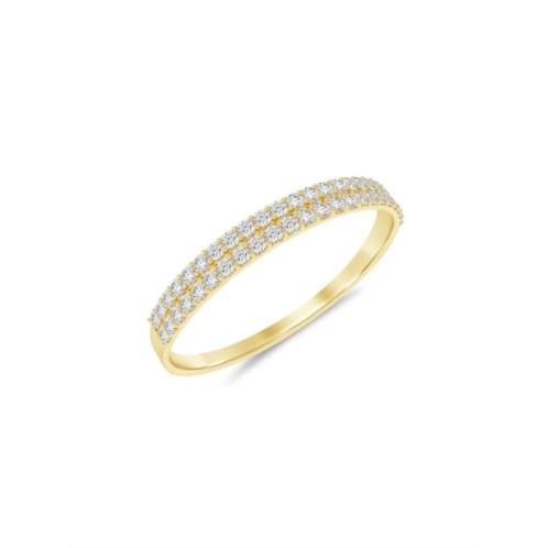 Saks Fifth Avenue 14K Yellow Gold & 0.125 TCW Diamond Double Row Half Eternity Ring