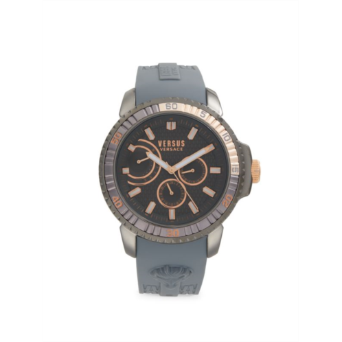 Versus Versace 45MM IP Gunmetaltone Stainless Steel & Silicone Strap Chronograph Watch