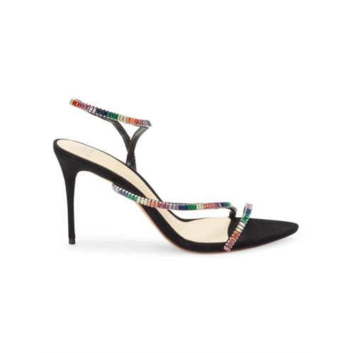 Alexandre Birman Polly Embellished Leather Stiletto Sandals