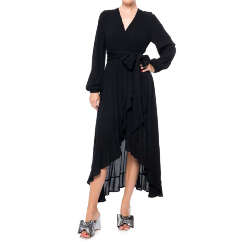 MEGHAN LA Meadow Belted High Low Maxi Dress