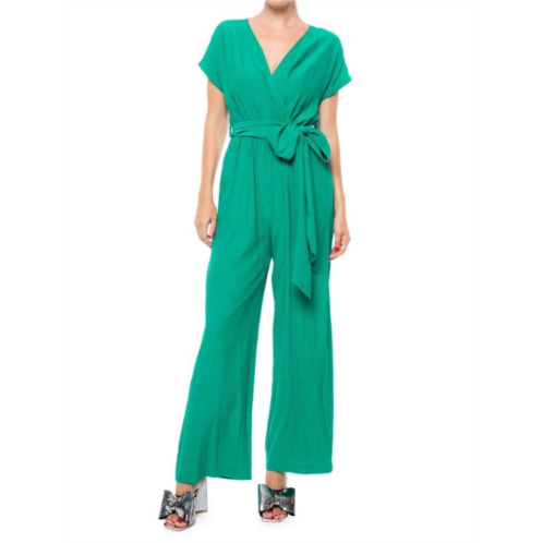 MEGHAN LA Wonderland Belted Wide Leg Jumpsuit