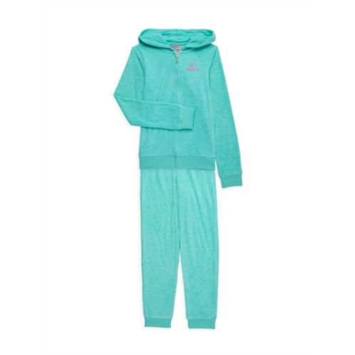 Juicy Couture Girls 2-Piece Track Hoodie & Joggers Set