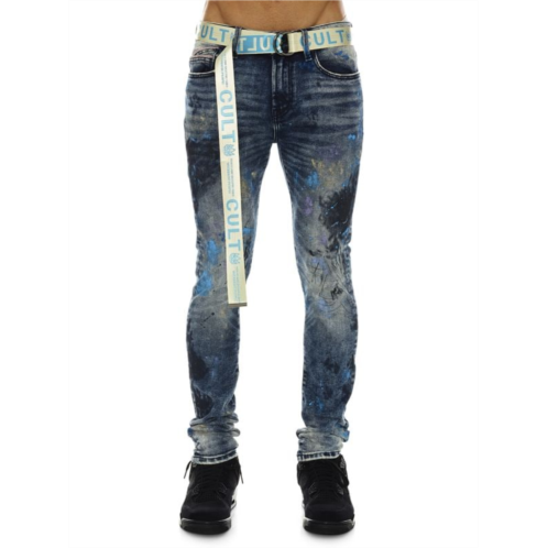 Cult Of Individuality Belted Distressed Super Skinny Jeans