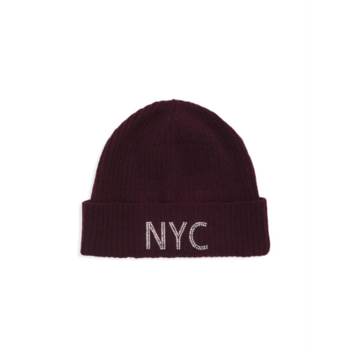 Carolyn Rowan Collection NYC Cashmere Thin Ribbed Beanie