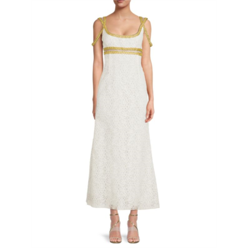 Giambattista Valli Squareneck Lace Midi Dress