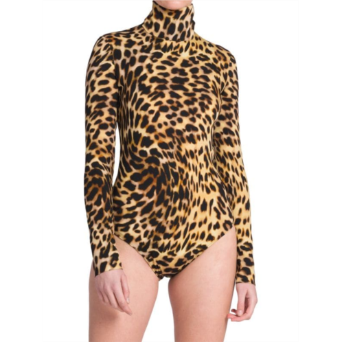 Stella McCartney Cheetah Print Turtleneck Bodysuit