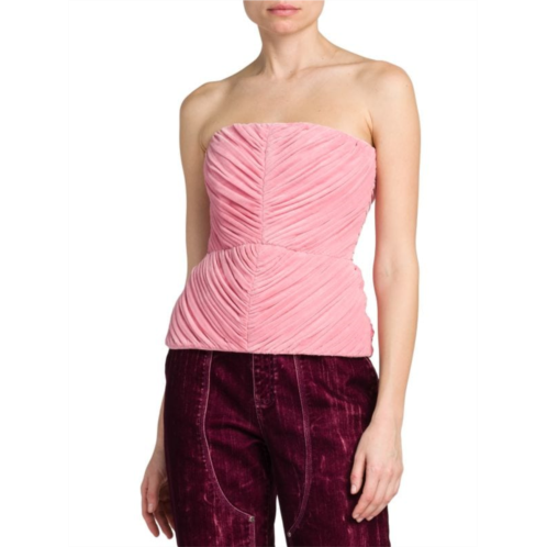 Stella McCartney Strapless Draped Velvet Top