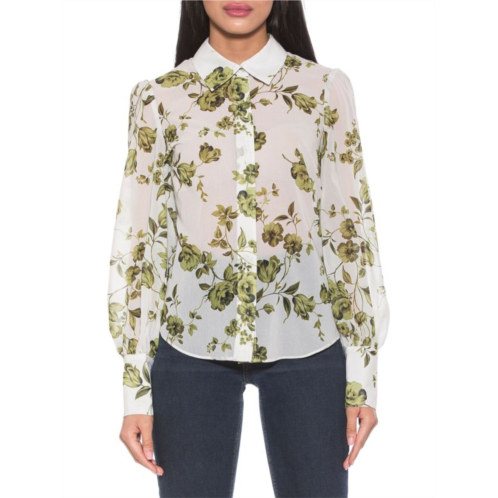 Alexia Admor Zayn Floral Button Up Top