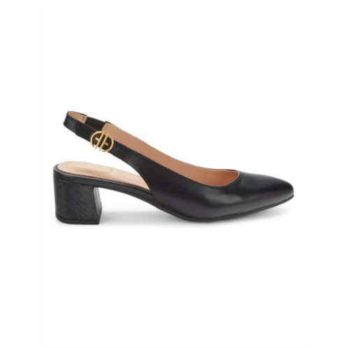 Cole Haan ?Go-To Embossed Leather Slingback Pumps