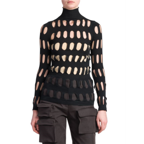 Off-White Net Cut Out Turtleneck Top