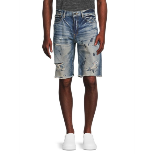 Prps Darius Ripped Straight Leg Denim Shorts