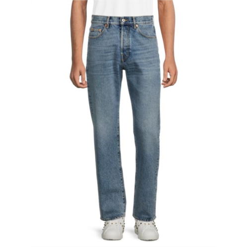 Valentino High Rise Faded Jeans