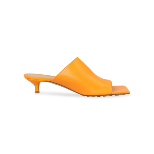 Bottega Veneta Women Stretch Mule In Orange Lambskin Sandals