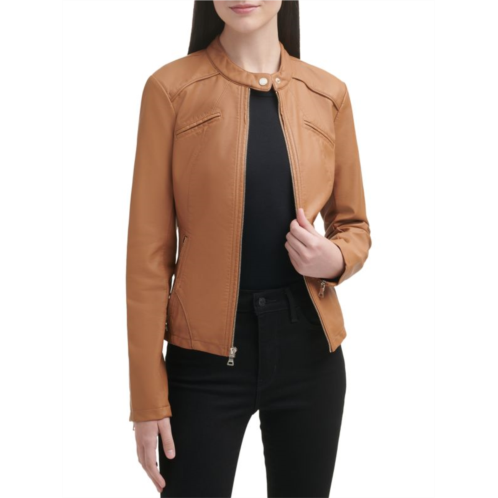 Guess Band Collar Faux Leather Jacket
