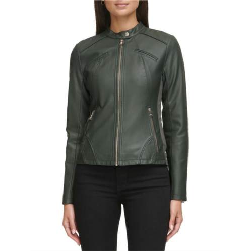 Guess Band Collar Faux Leather Jacket