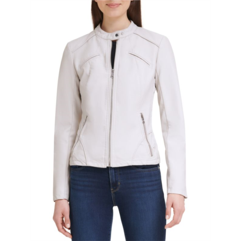 Guess Band Collar Faux Leather Jacket