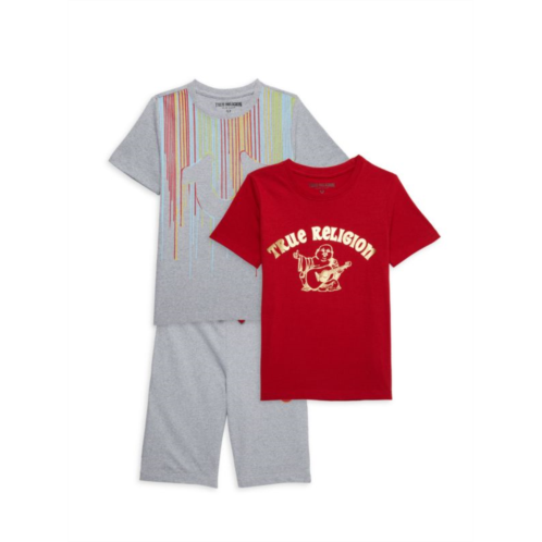 True Religion Little Boys 3-Piece Tee & Shorts Set