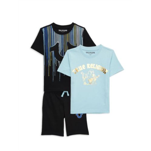 True Religion Little Boys 3-Piece Tee & Shorts Set