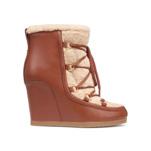 Veronica Beard Elfred Shearling Wedge Booties