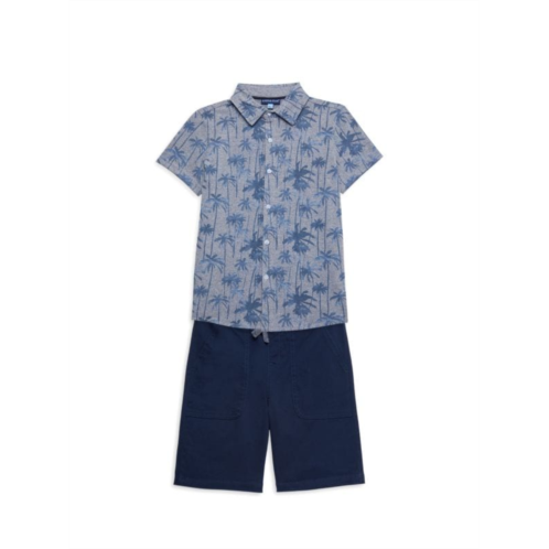 Andy & Evan Little Boys 2-Piece Flamingo Short-Sleeve Shirt & Shorts Set