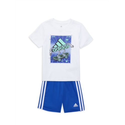 Adidas Little Boys 2-Piece Logo Tee & Shorts Set