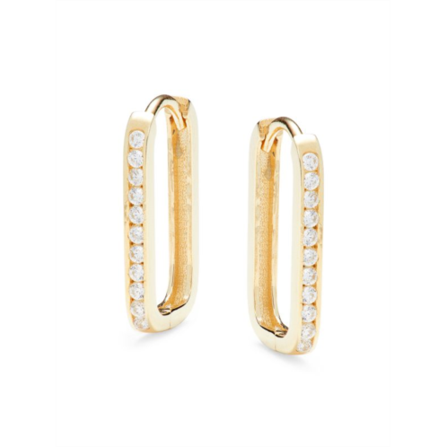 Saks Fifth Avenue 14K Yellow Gold & Cubic Zirconia Oval Hoop Earrings