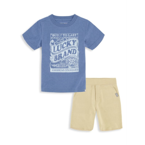 Lucky Brand Little Boys 2-Piece Graphic Tee & Shorts Set