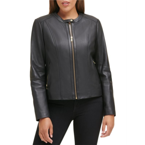 Cole Haan Leather Moto Jacket