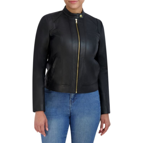 Cole Haan Leather Moto Jacket