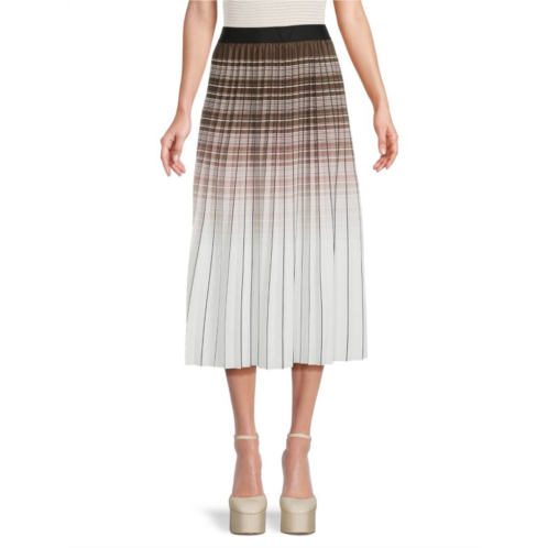 Adrianna Papell Varigated Striped Midi Skirt