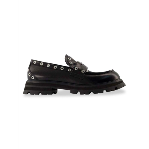 Wander Ankle Boots - Alexander Mcqueen - Black/White - Leather Flats Loafers