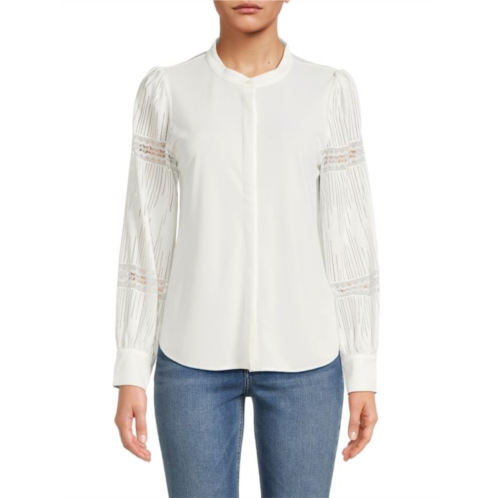 Donna Karan Lace Sleeve Shirt