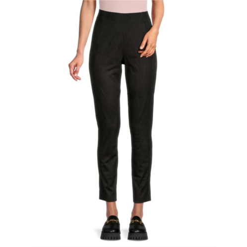 Donna Karan Faux Suede Compression Leggings