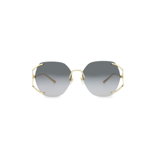 Gucci 59MM Rimless Round Sunglasses