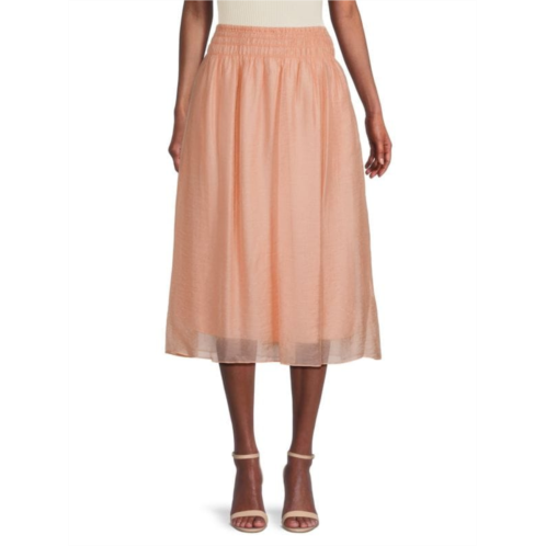 Vince Smocked Full Midi Skirt