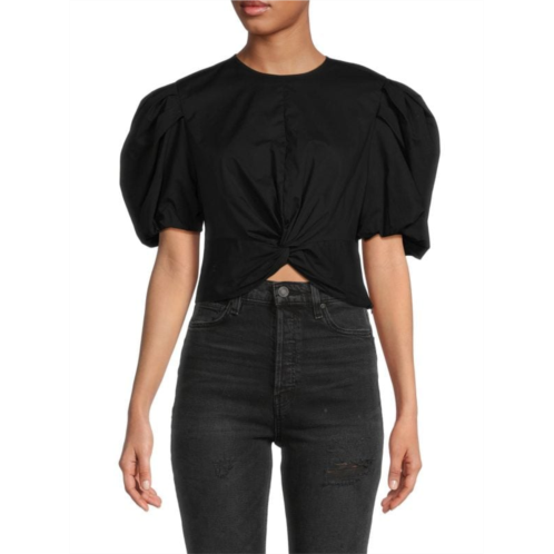 Vince Puff Sleeve Twist Front Top