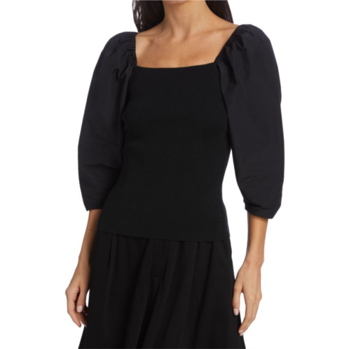 Tanya Taylor Leila Puff Sleeve Top