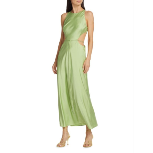 Alexis Lune Cut Out Satin Maxi Dress